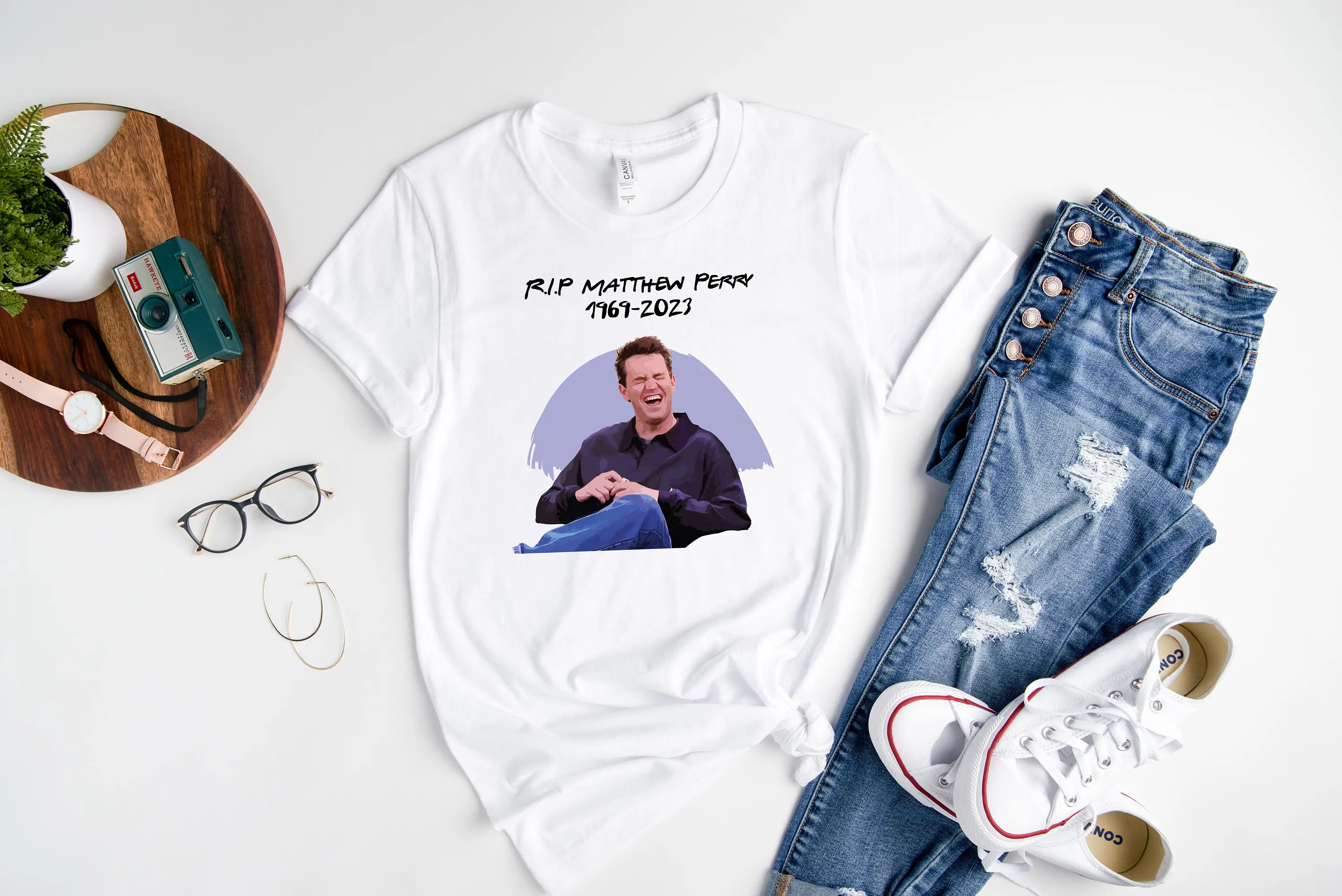 Chandler Bings Friends T Shirt RIP Matthew Perry Retro Bing Sarcasm Central Perk