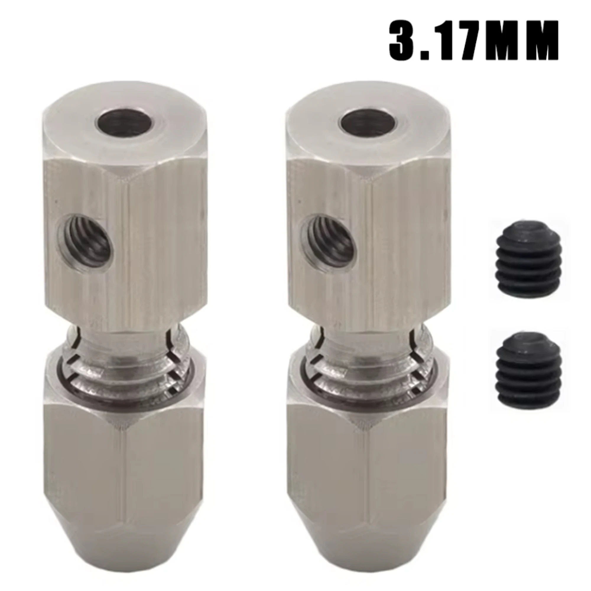 2Pack CNC RVS RC Flex Collet Koppeling Flexibele Koppeling Motoras Locker voor DIY RC Boot Onderzeeër