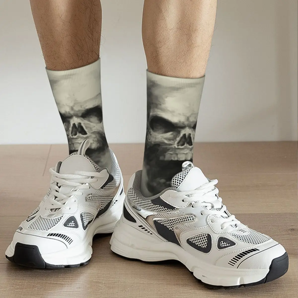 Skeleton With A Simple Pen-2 Men Women Socks Punk Style Beautiful Spring, Summer, Autumn, and Winter Dressing Gifts