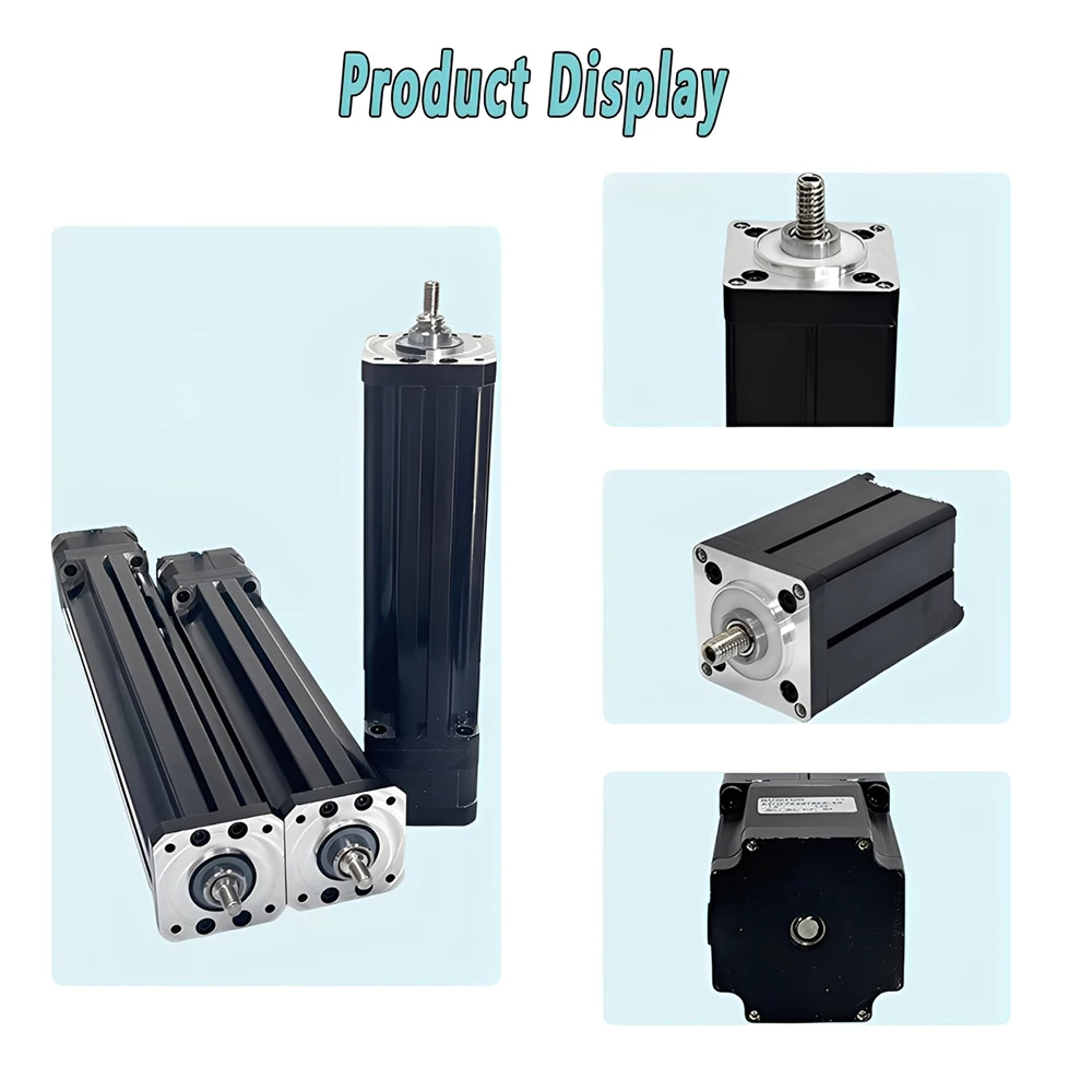 Nema23/34 محرك متدرج عمود ثابت المسمار المتكاملة اسطوانة كهربائية دفع قضيب 100/150/200 مللي متر السكتة الدماغية لتحديد المواقع الدقيقة #4