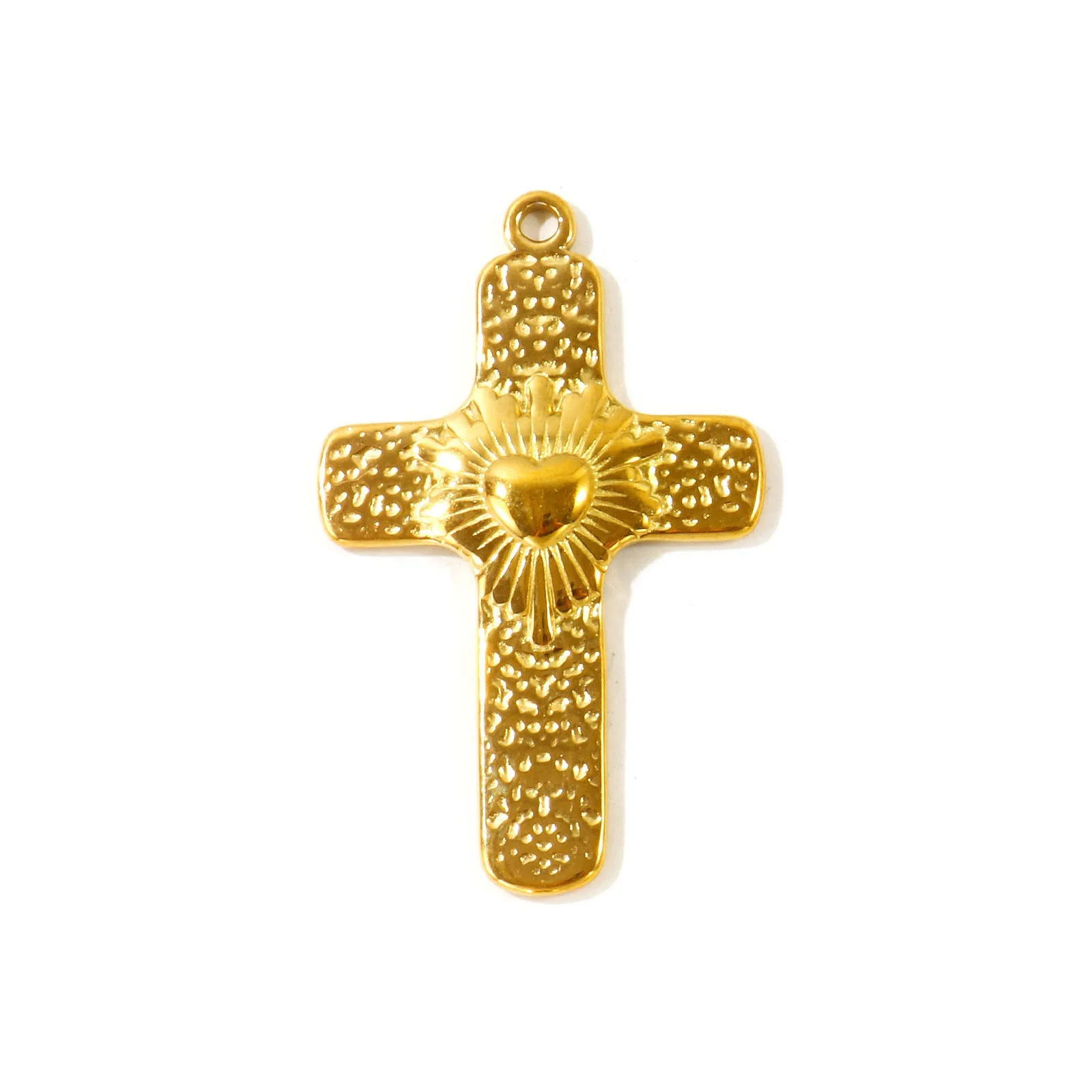 2 Stück Fisch-Kreuz-Schmuckanhänger, 18K vergoldet, Mikro-Pavé Zirkonia, 304 Edelstahl-Anhänger, DIY-Halskette, Großhandel – Detail 1