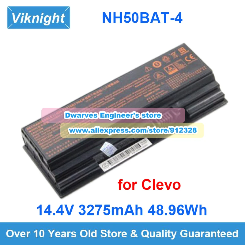 

Genuine 48.96Wh 14.4V NH50BAT-4 Laptop Battery for Clevo NH58RCQ 6-87-NH50S-41C00 Li-ion Rechargeable NH70RDQ NH50ED T3 Z7M-CT