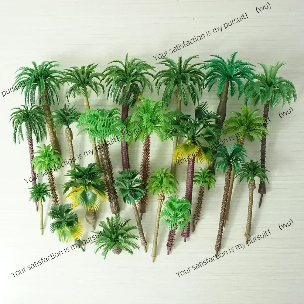 30pcs Mixed Model Trees Coconut Palm Scale Tree DIY Park Rainforest Train Railroad Decoration Building Landscape Miniature Tree