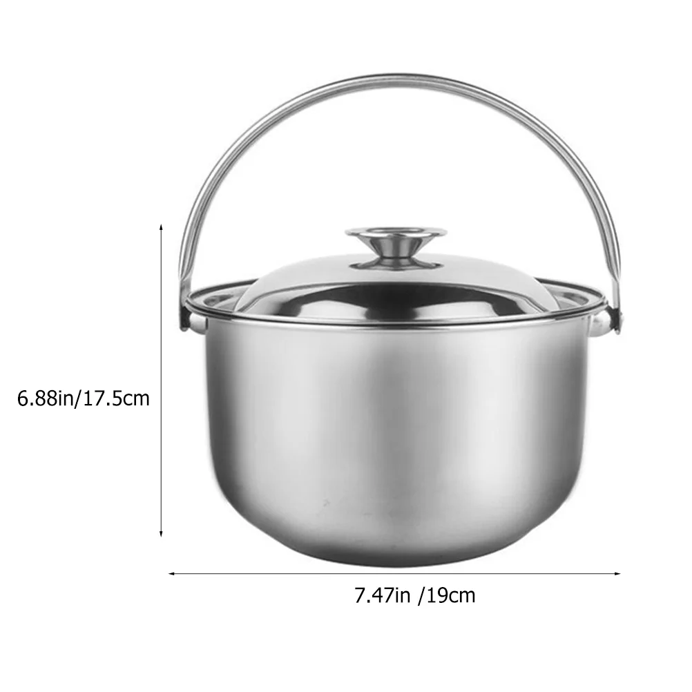 Stainless Steel Stockpot Handle Soup Pot Cooking Utensil Kitchen Gadget Home Cookware Dining Bar Stew Pan Steamers Stewing Pot