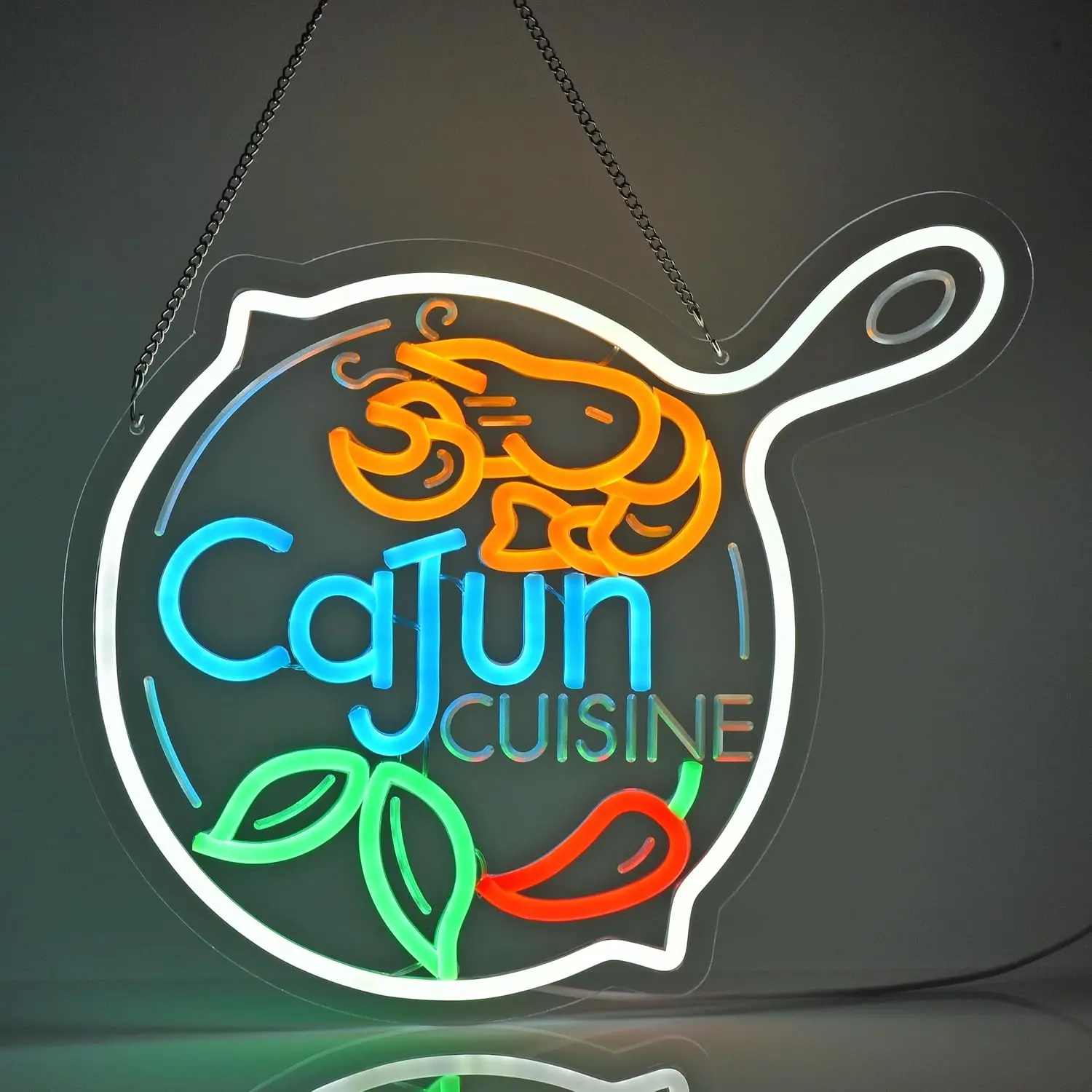 LED ضوء النيون Cajun المطبخ النيون تسجيل ل Cajun مطعم متجر بار مقهى المطبخ ديكور المنزل USB بالطاقة عكس الضوء #1