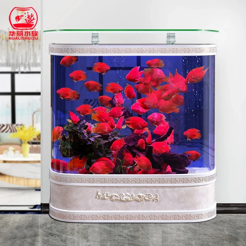 Goldfish tank aquarium home living room large HD glass turtle tank