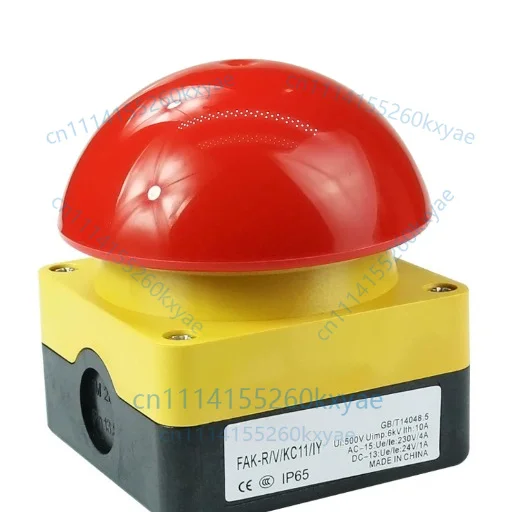 Fak-r foot pedal switch efak spherical mushroom head emergency stop button switch self-locking self-resetting waterproof