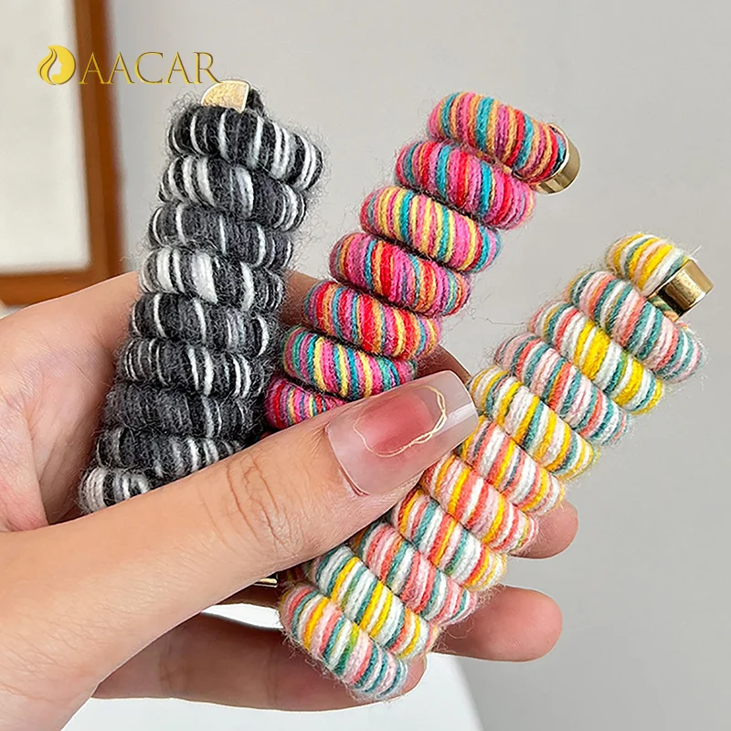 

Colored Yarn Telephone Line Hair Loop Dopamine Elastic Hair Band Bubble Braid Autumn And Winter Ponytail Hair Accessories