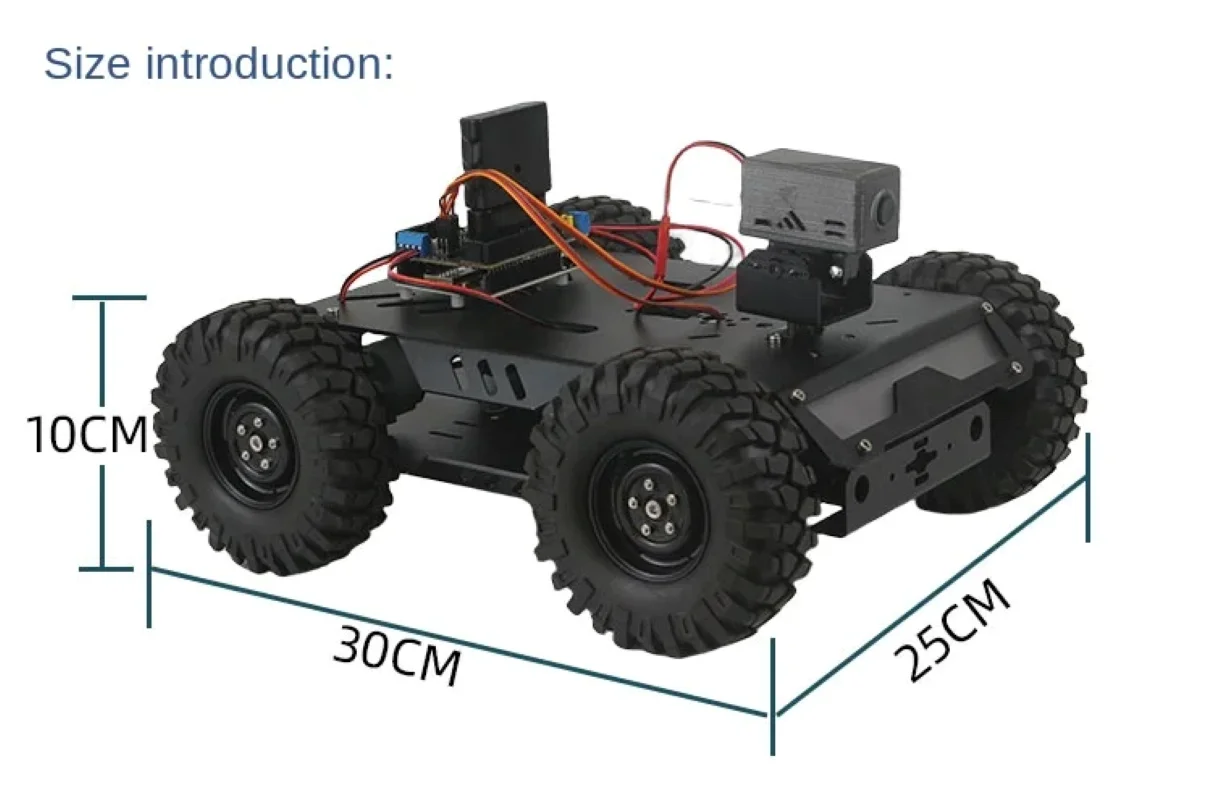4WD RC戦車 PS2ワイヤレスビデオ 12V DCモーター トロリーサポート 4Gオフロードカー C++ロボットDIYキット VScodeプログラマブルロボットカー