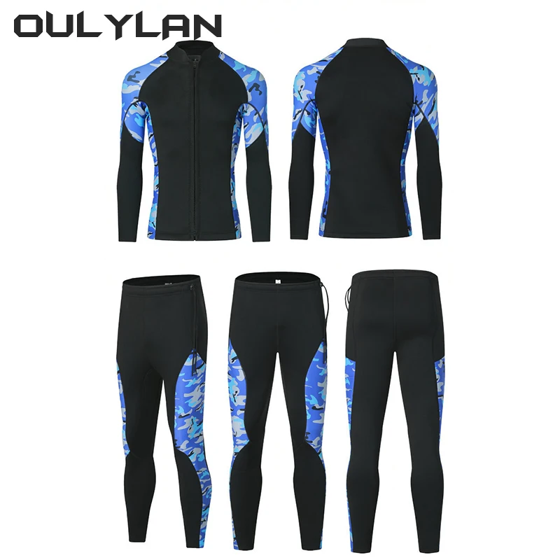 Oulylan 3MM Men Women Wetsuit Jacket Scuba Diving Pants Surf Snorkeling Underwater Spearfishing Fishing Kitesurf Equipment