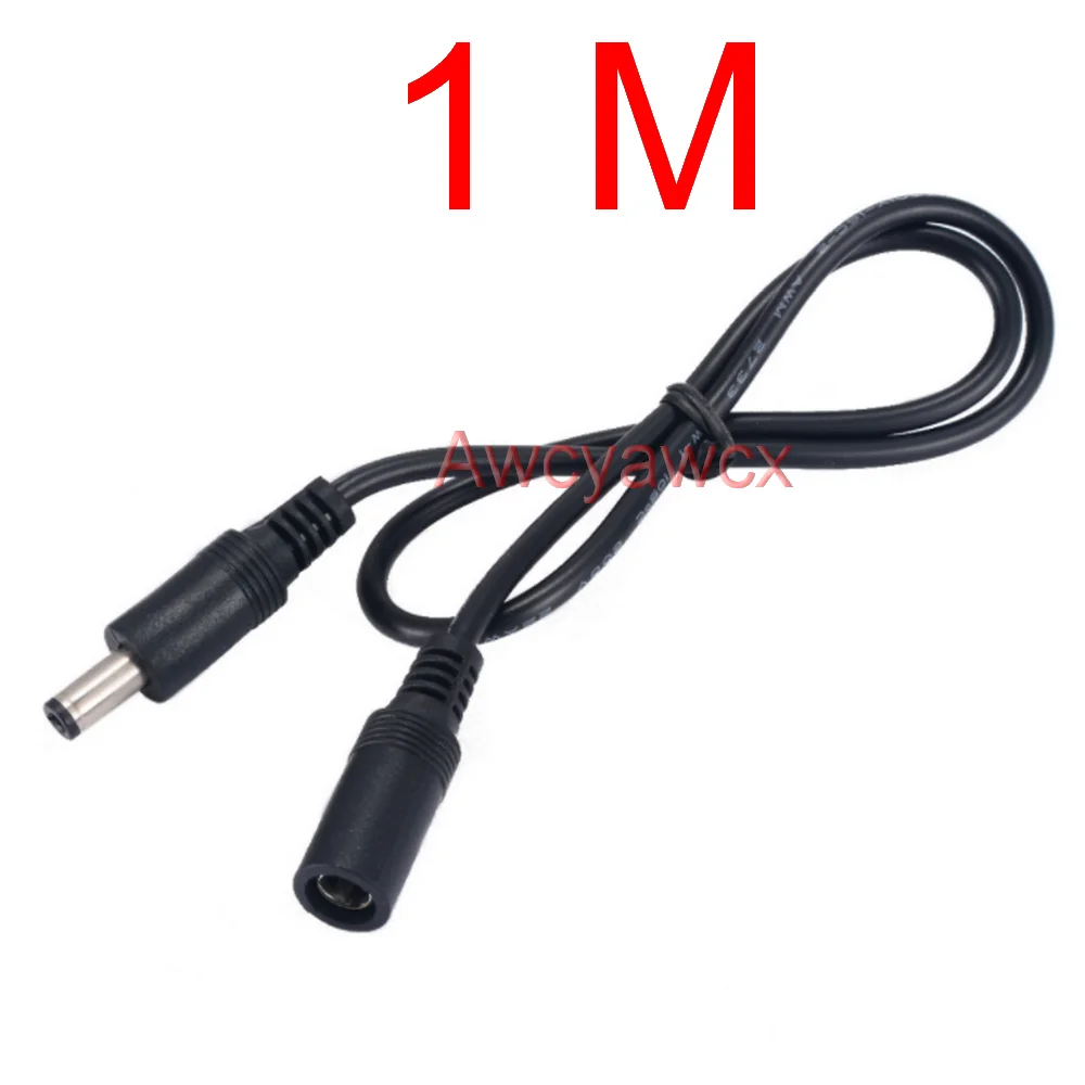 12V DC Power Supply Cable Extension Cord Female to Male Plug 1M 100mA 5.5mm 2.1mm Adapter CCTV Camera LED Light solar energy fan