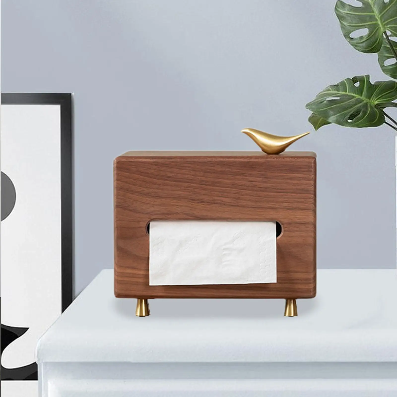 Tissue Box Wood Facial Tissue Holder for Washroom Bathroom Living Room