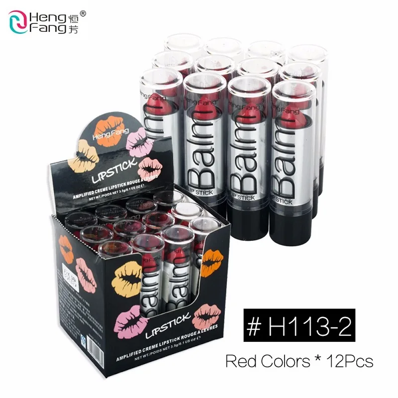 

12Pcs/lot HengFang Red Lipstick Long Lasting Nutritious Lip Sticks Moisturizing Lip Balm Lips Kit Makeup Cosmetics