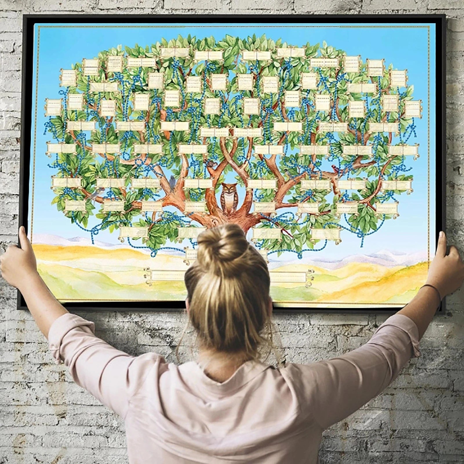 40x60cm Family Tree Chart Fill in Family Tree Diagram Fillable Ancestry Chart Genealogy Gifts for Children to Know Their Family