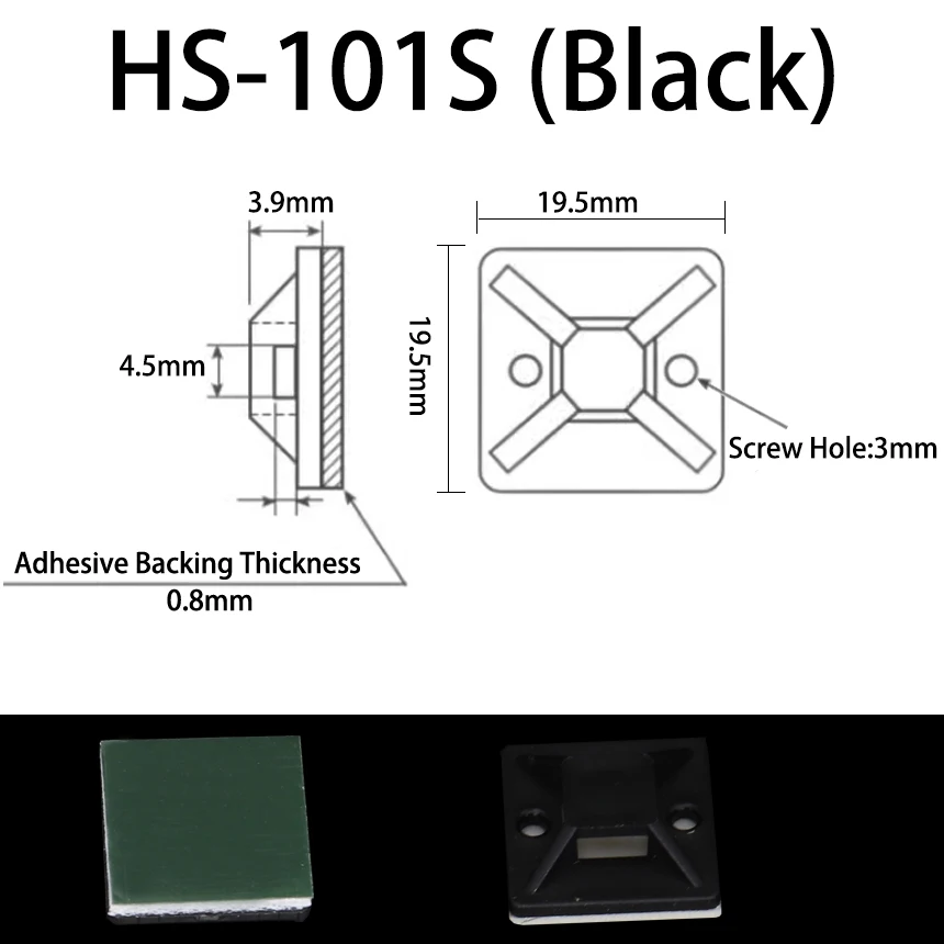 Variant: 50Pcs HS-101S Black