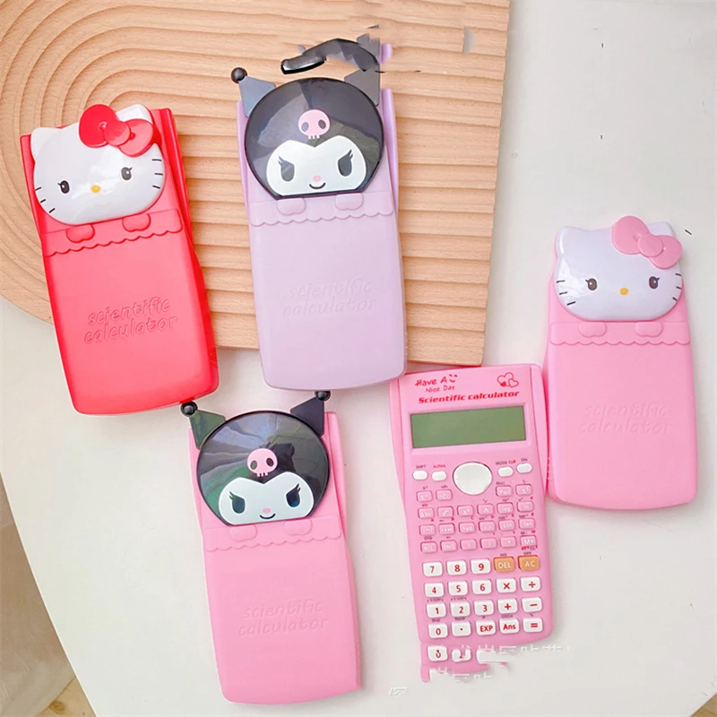 Cute Sanrio Function Calculator Hello Kittys Accessories Kawaii Beauty Cartoon Anime Accounting Calculator Toys for Girls Gift