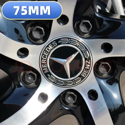 4Pcs 75MM Mercedes Wheel Center Caps For W176 W177 W203 W204 W205 W206 W212 W213 W214 W211 W223 W222 W222 W223 W246 W247 W219