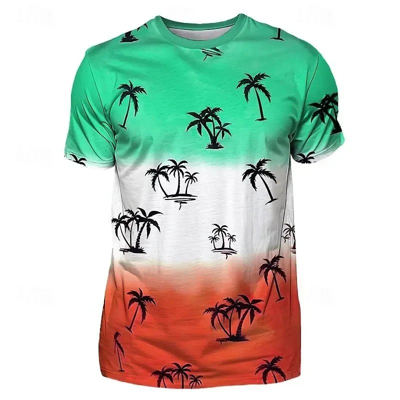 Summer Coconut Tree 3d Print Short Sleeve T-Shirt For Men Causal Quick Dry Tee Tops Fashion Harajuku Street O Neck Tshirts