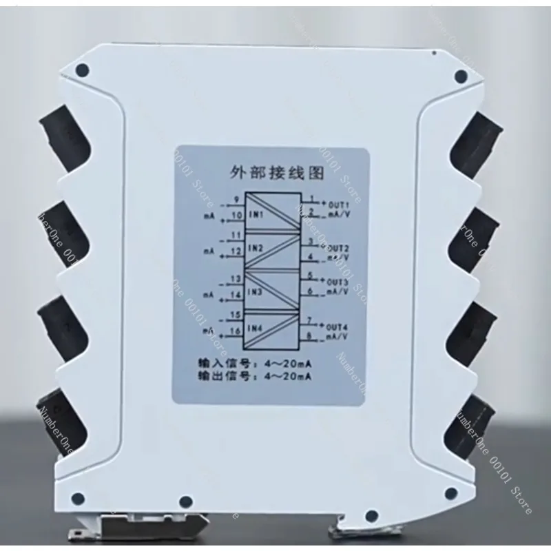 Passive Signal Isolator 4 Input 4 Output 4-20mA Analog Current to Voltage Isolation Converter