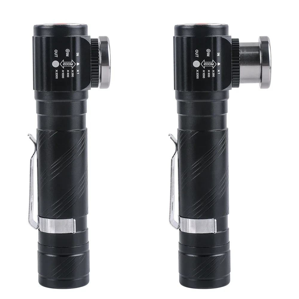 BORUiT 1190 Right Angle Zoomable LED Headlamp Super Bright 1000LM Rechargeable Headlight with Magnetic Camping Head Torch