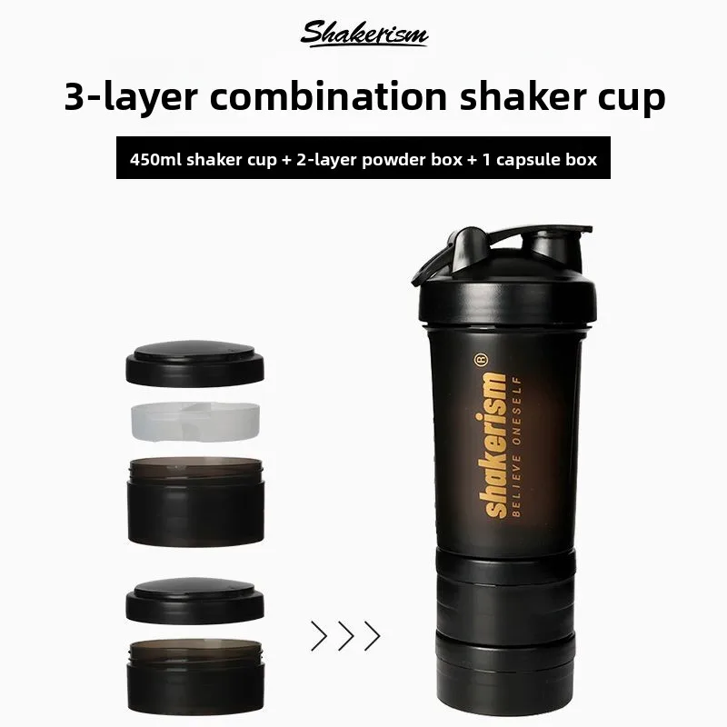 

Three-Layer Shaker Cup Fitness Protein Powder Mixing Cup Milkshake Sports Shaker Cup