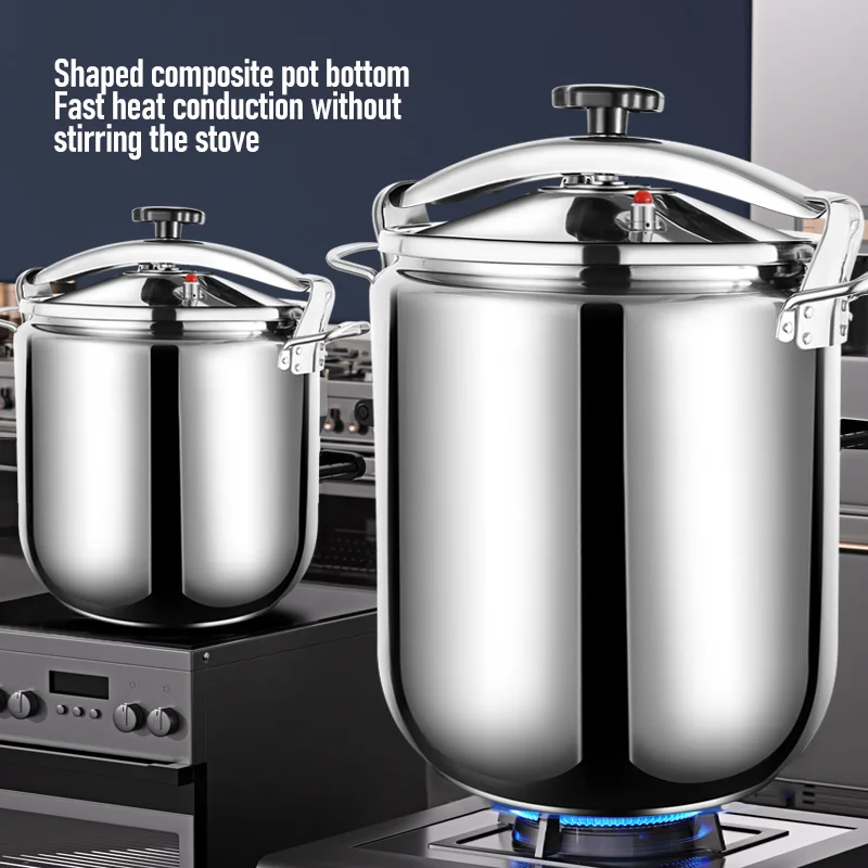 Large Capacity Commercial Pressure Cooker Safety Explosion-Proof Stainless Steel 304 Pressure Cookers Large Size