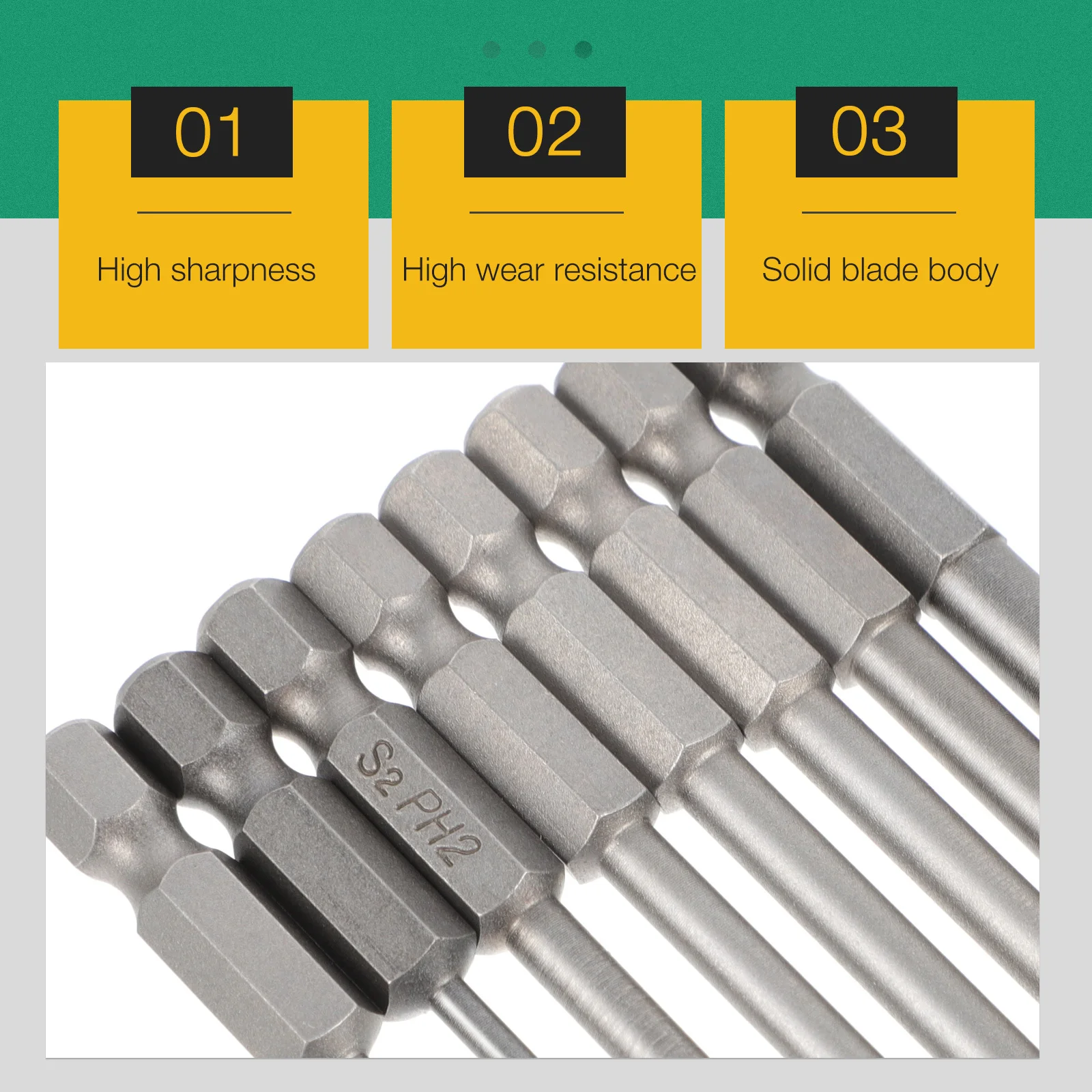 

8Pcs Magnetic Screwdriver Bits S2 Steel Flat Head High Precision Durable Steel Bits Kit for Electronic Repair