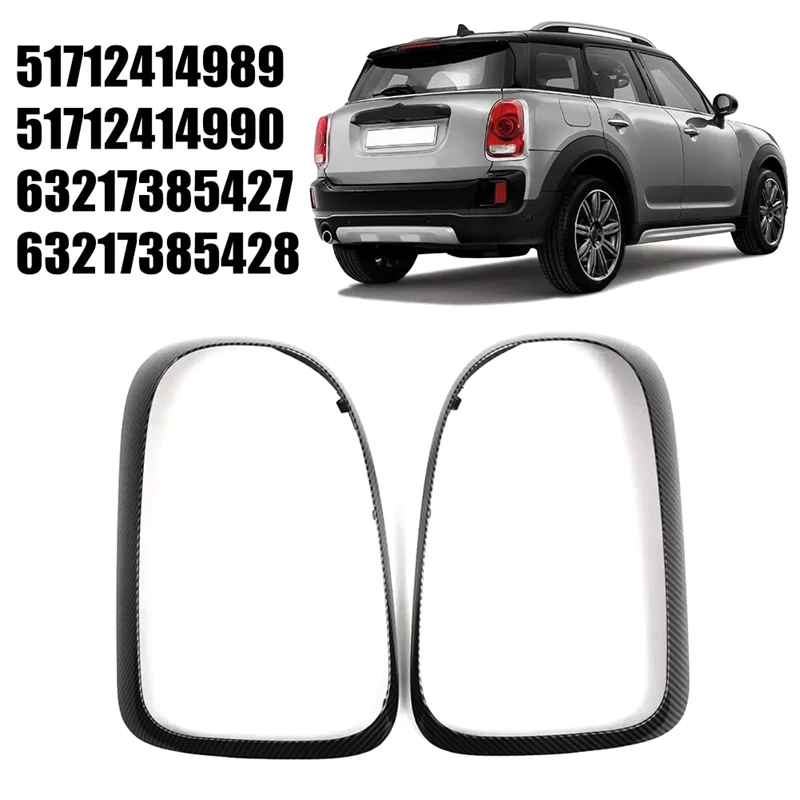 Car Taillight Frame Trim Carbon Pattern 51712414989 51712414990 For Mini Cooper Countryman F60 2015-2019