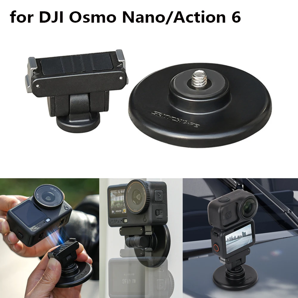 

Magnetic Quick Release Adapter Mount Base for DJI Osmo Action 6/Osmo Nano Camera 1/4" Screw Hole Base Adapter Bracket Parts