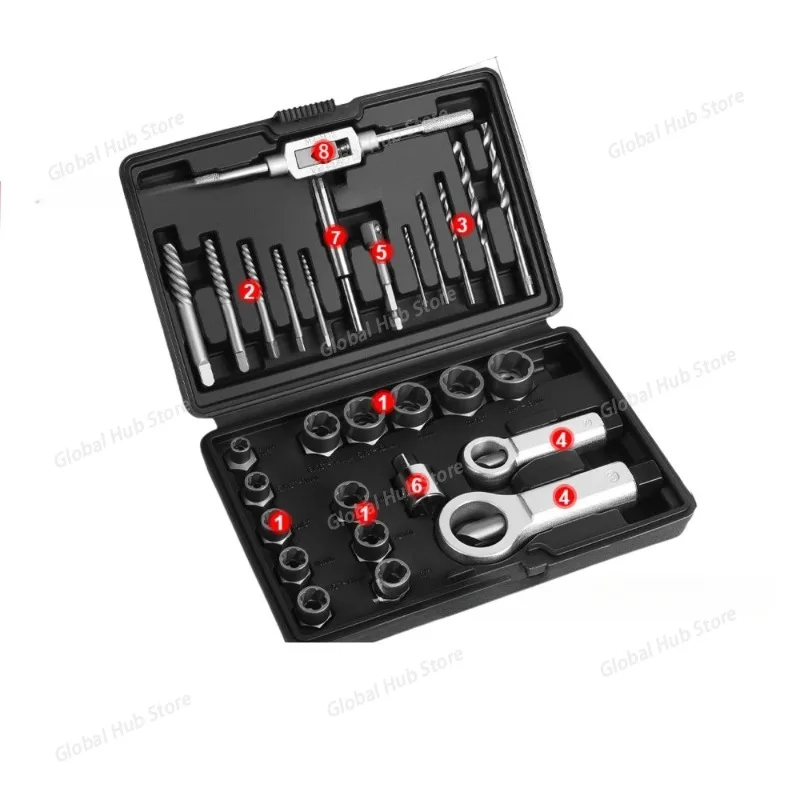 

16/27/28/29Pcs Drive Impact Bolt Nut Extractor Set Lug Nut Remover Kit Reverse Thread Sleeve Anti-theft Screw Sleeve Extractor