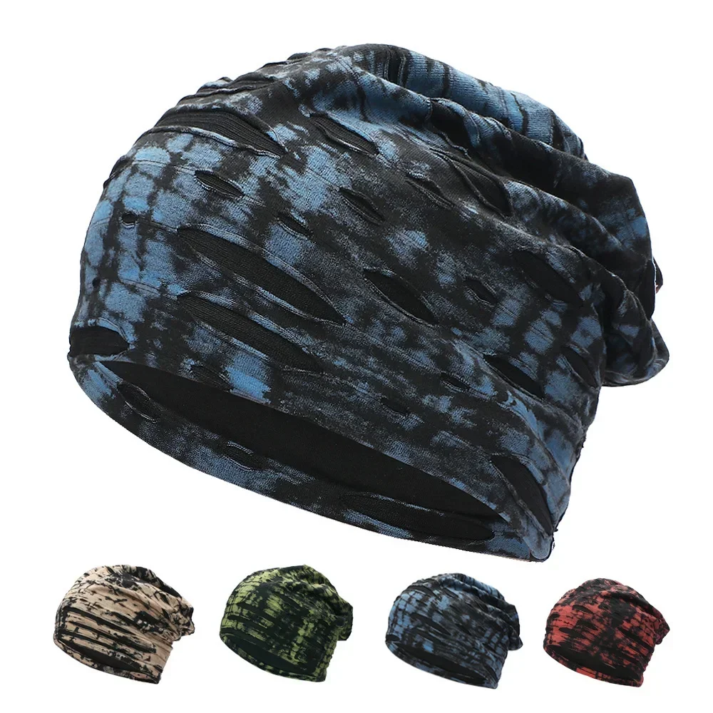 Men Hip Hop Fashion Beanies Skullies Spring Warm Thin Male Brand Hole Casual Hat Outdoor Adult Women's New Hats