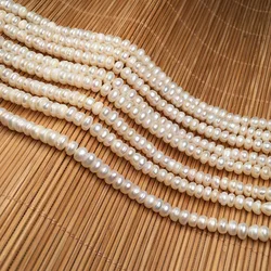 Natural Freshwater Pearl Beading Flat shape Isolation Bead Punch Loose Beads For jewelry making DIY Necklace Bracelet Accessorie
