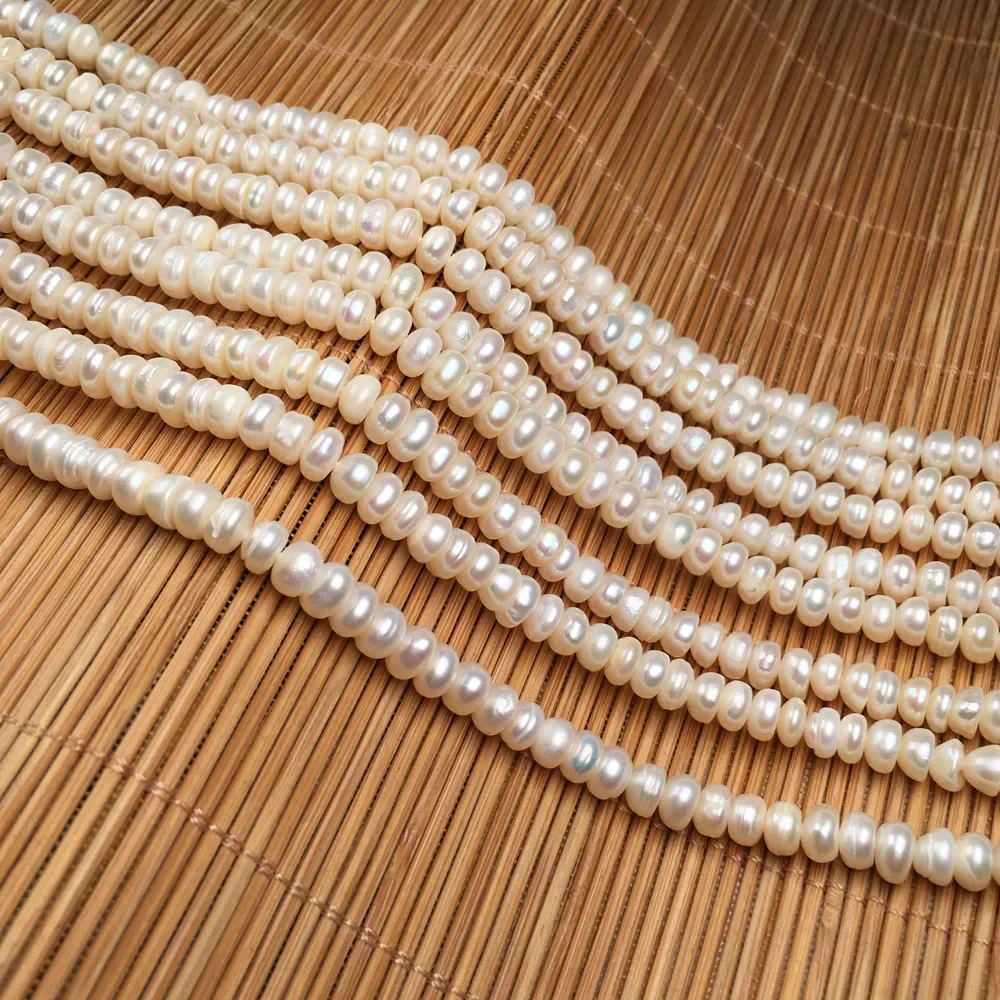 Natural Freshwater Pearl Beading Flat shape Isolation Bead Punch Loose Beads For jewelry making DIY Necklace Bracelet Accessorie