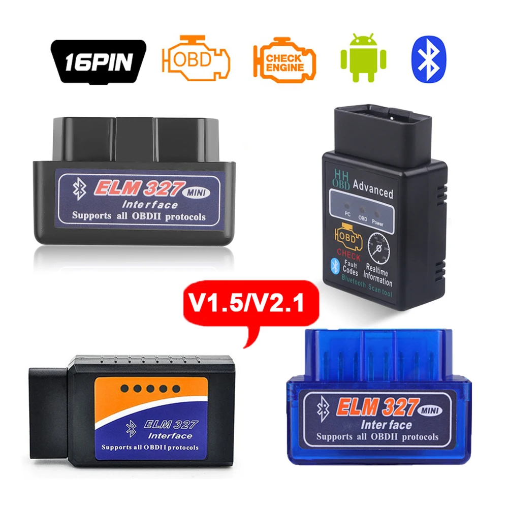 Bluetooth ELM327 Auto V1.5 V2.1 OBD2 Scanner Code Reader Tool Car Diagnostic Tool MINI Inter Face Check Engine V1.5 V2.1 For Car