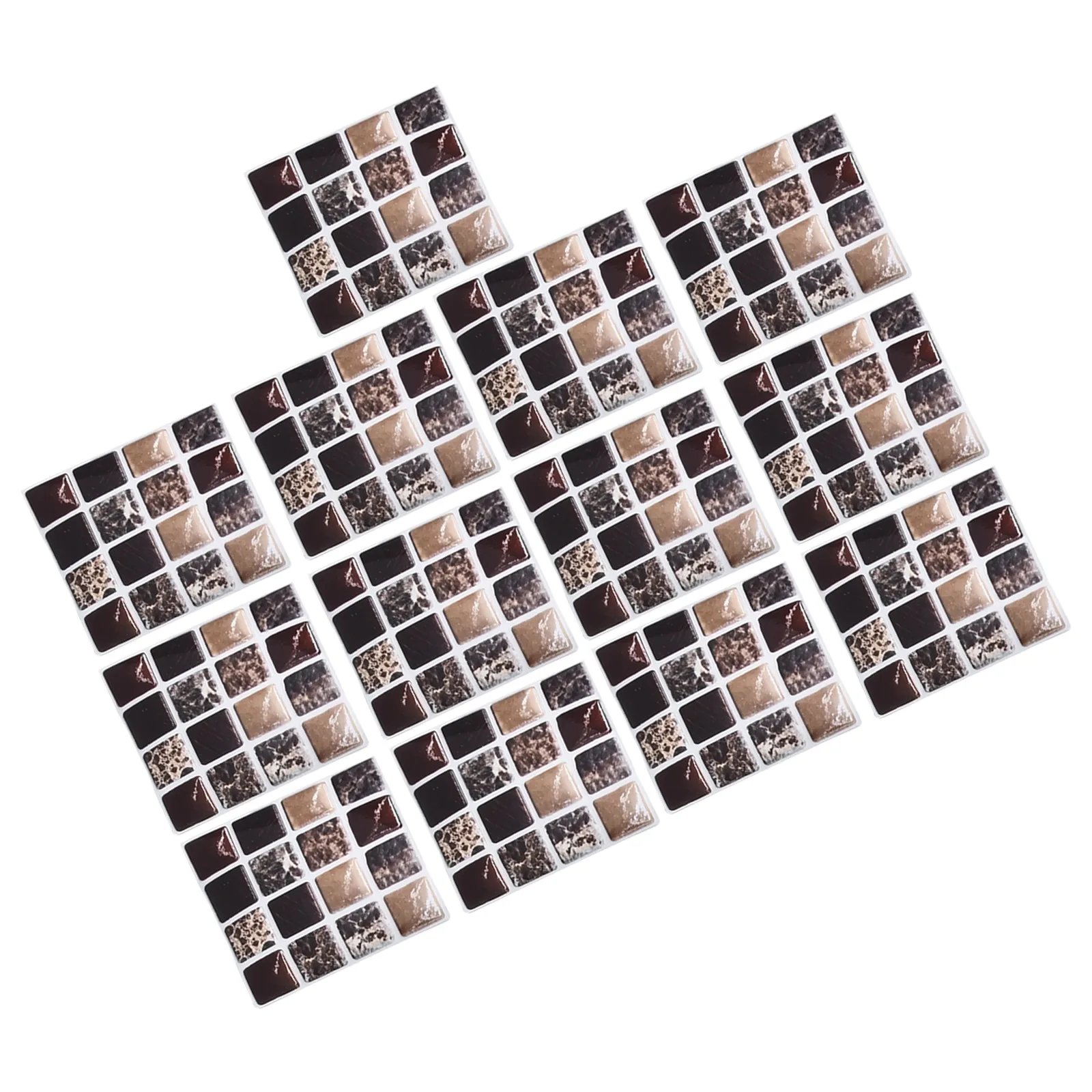 Simulation Mosaic Tile Wall Stickers, 20PCS Waterproof Home Decoration, Easy to Operate, for Glass, Walls