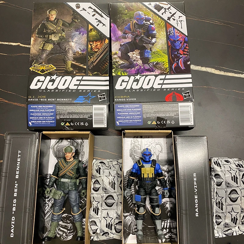 Original G.I. Joe Classified Series Cobra Range Viper and Nightforce David Big Ben Bennett 6-Inch Action Figures Collectible Toy