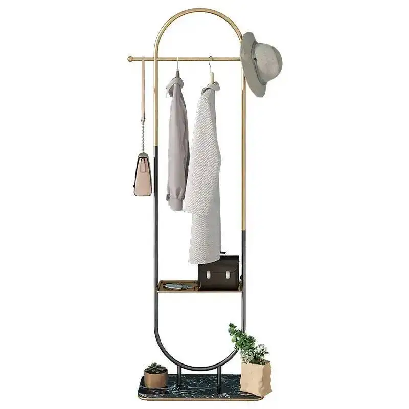 Metal Clothes Stand Rack Coat Shelf Bedroom Black Laundry Entrance Rack Save Space Wieszak Do Przedpokoju Furniture GPF30XP