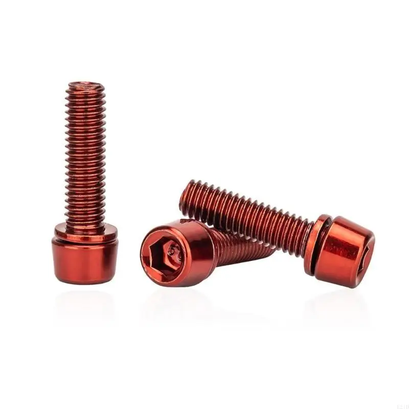 

6 Pcs Stainless Steel Bicycles Stem Screw Tapered Head Bolts Screws with Washers