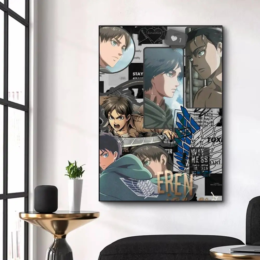 Hot Anime Attack on Titan  Poster Waterproof Wall Art Sticker For Bar Living Room Vintage Decor High Quality Print Gift