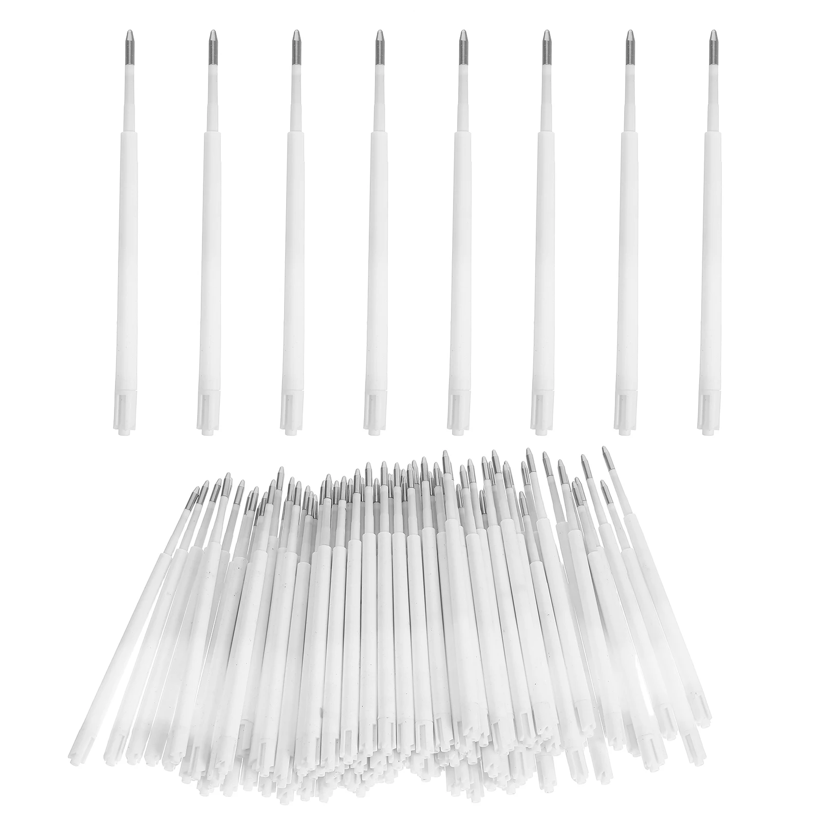 100Pcs Plastic Ballpoint Pen Refills Material Smooth Writing High Capacity Design Black Ink for School Office