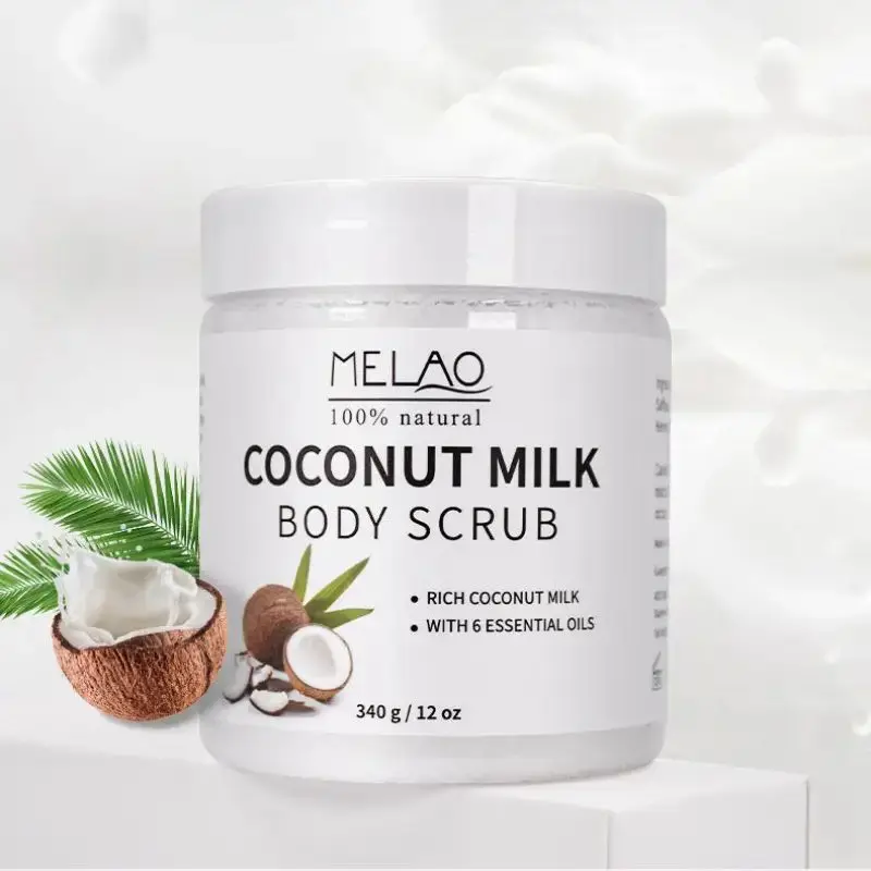 Melao Coconut Milk Body Scrub 340G - , All Skin Types, Firming & Exfoliating Personal Care Scrub For Cleansing And Moisturizing