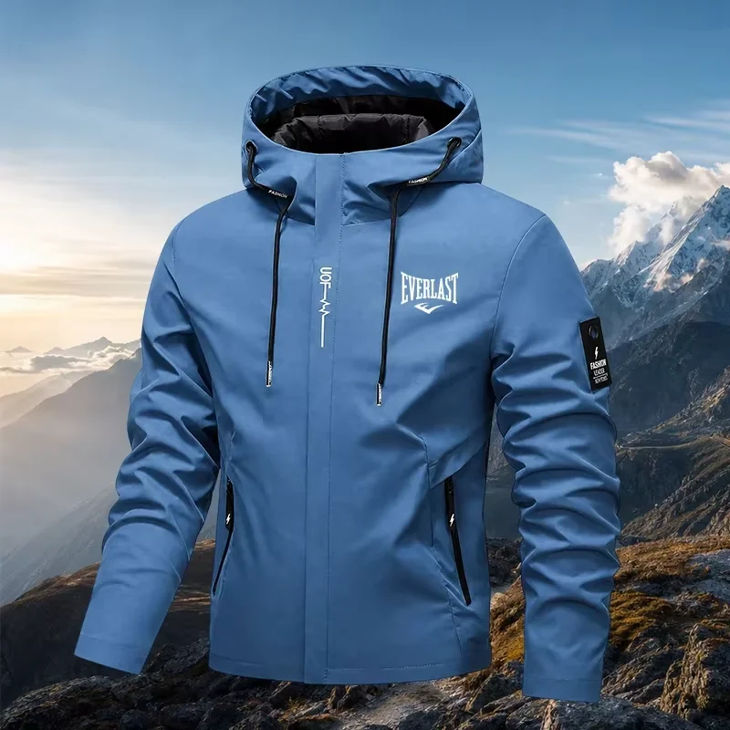 2026 men' clothing design brand outdoor cycling windproof hooded jacket autumn daily street walking exquisite printed jacket top