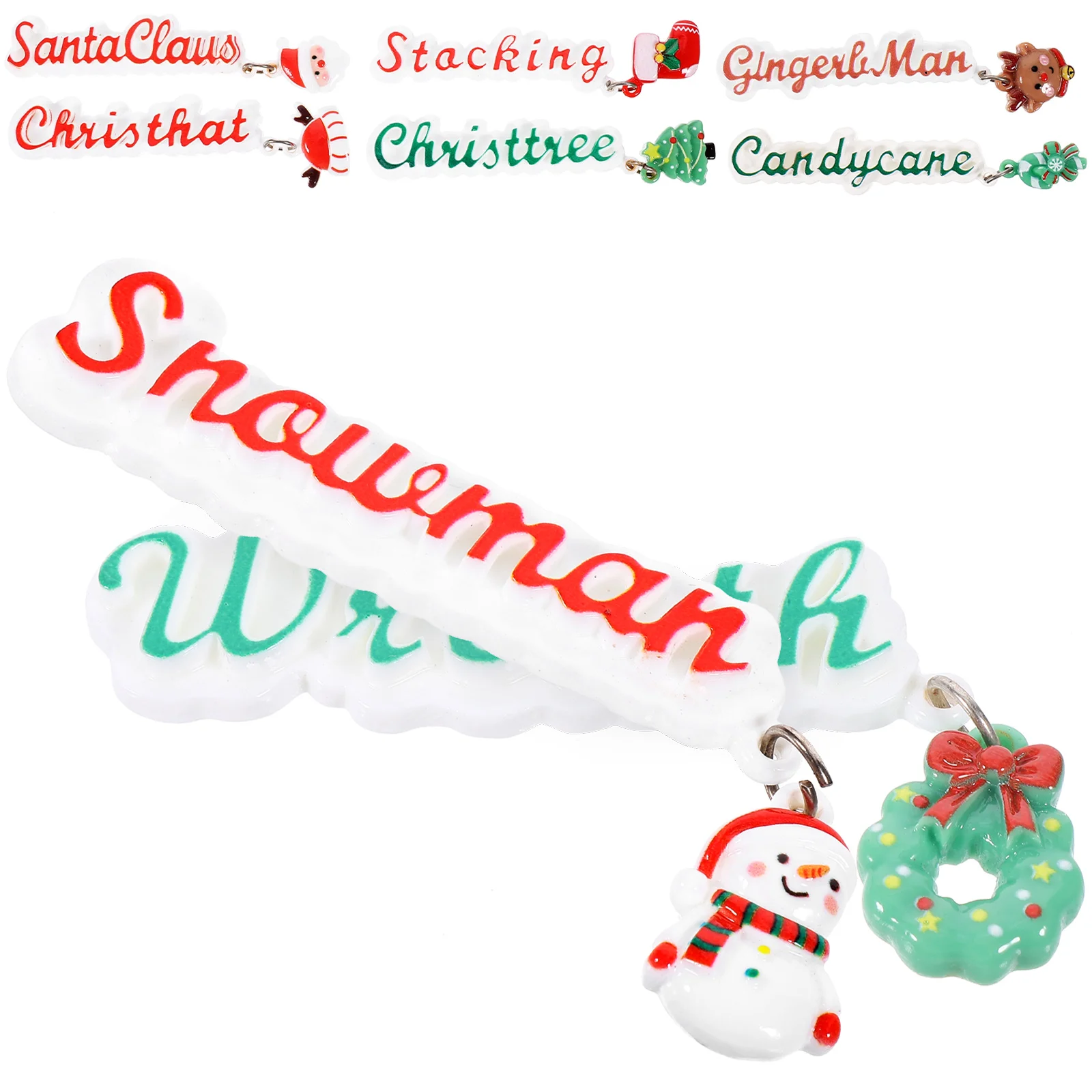 

8pcs Christmas Resin Pendant Charms DIY Keychain Pendants Materials Decor Bag Phone Case Mini Jewelry Charm Xmas Gift