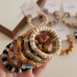 5pc Fashion European and American Plush Elastic Hair Bands for Women Girls Hair Ties Rope for Hair Accessories Ponytail Holder