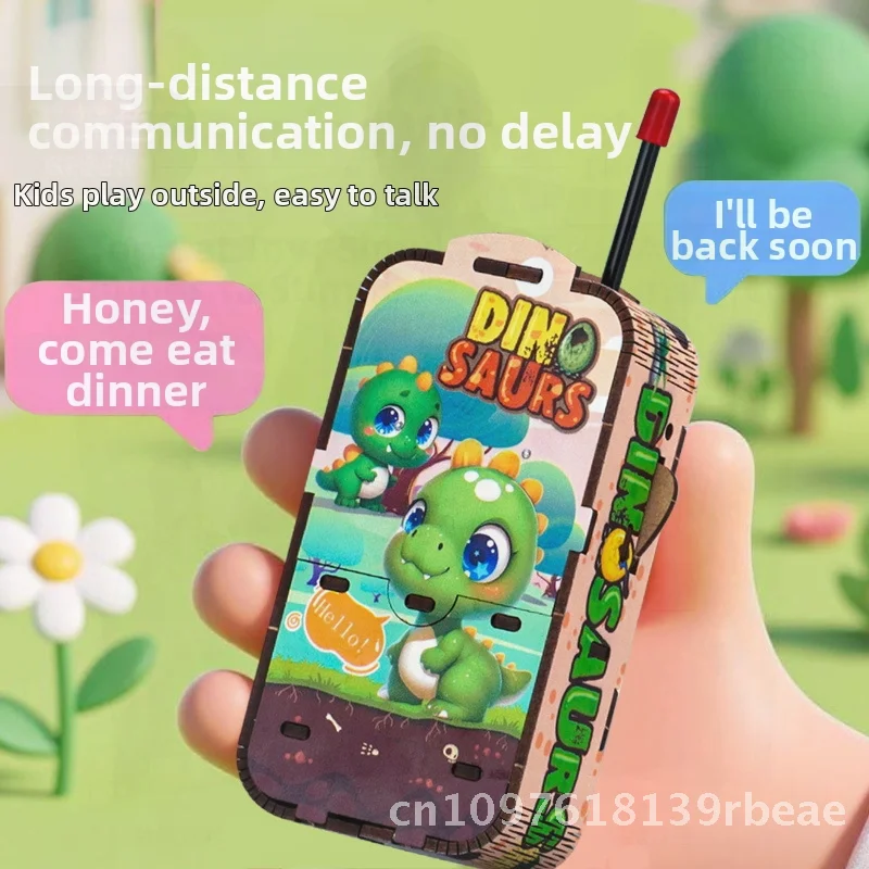 

Wireless Walkie-Talkie DIY Assembly Wooden Board Toy Fun Cartoon Interactive Parent-Child Educational Handcraft Playset