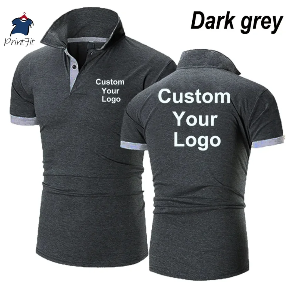 الصيف مخصص شعارك الرجال بولو تي شيرت سليم صالح الرجال عادية تي شيرت بلايز رياضية شخصية الطباعة قميص بولو تي شيرت للرجل #5