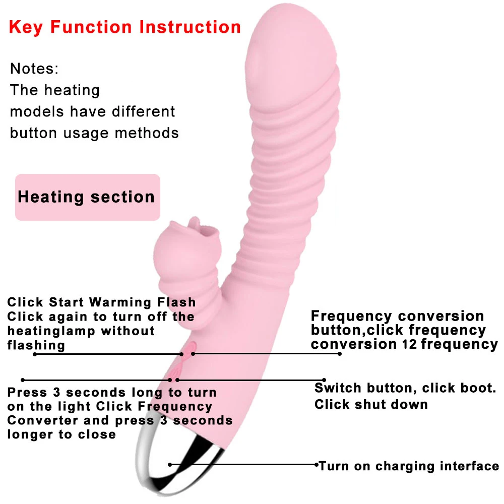 12 Speeds Heating Telescopic Vibrators Dildos for women Sex Toys Penis Vibrator female Rechargeable sucking machine