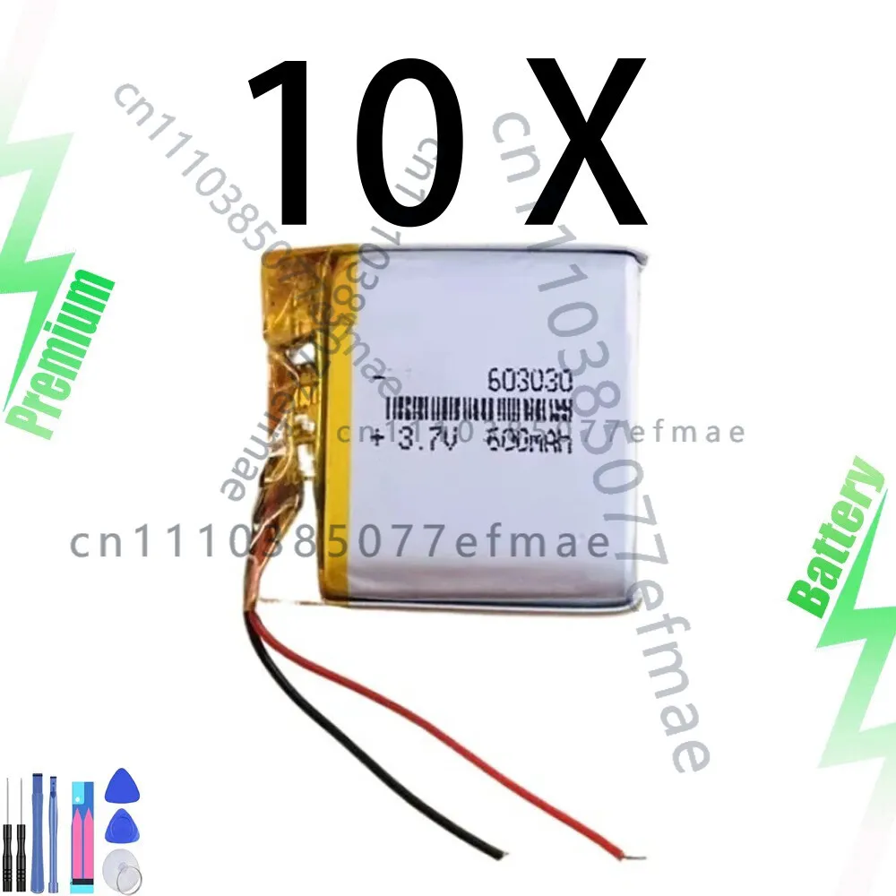 

10 аккумуляторных элементов Lipo Li-Polymer 3,7 В, 600 мАч для MID GPS 603030