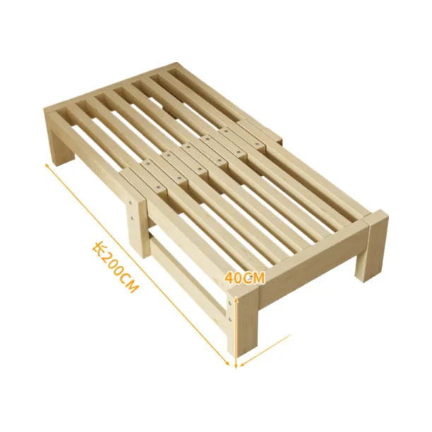 Solid Wood Telescopic Bed Pull-Out Bed Small Apartment Living Room Tatami People Simple Push-Pull Bed Dual-Purpose Stacked Sofa
