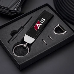 Anti-lost Metal Keychain Buckle Suede Leather Car Styling keychain For audi sport RS A1 A3 A4 B7 B8 A5 A6 A7 A8 Q3 Q5 Q7 Q8 TT